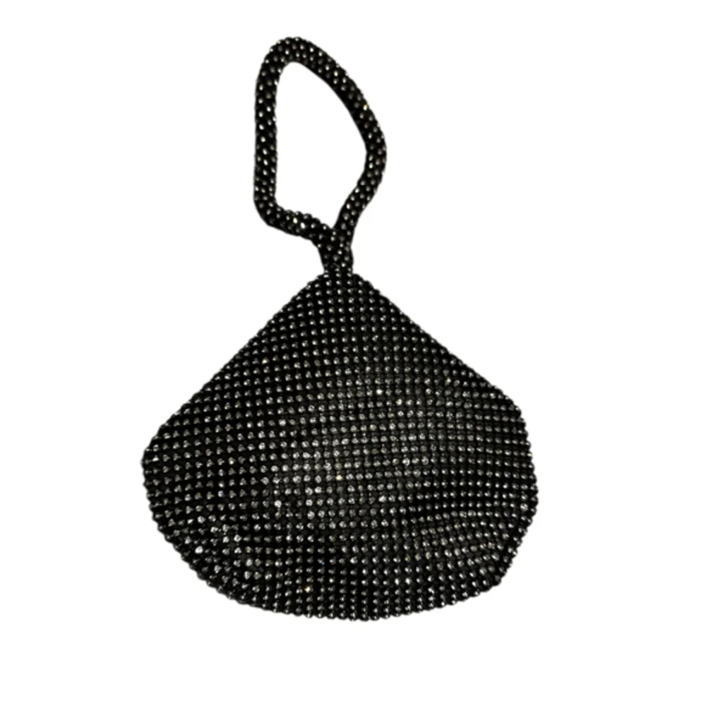 Michelle Moon Crystal Studded Bag Rhinestone Wristlet Fancy Clutch Small Size